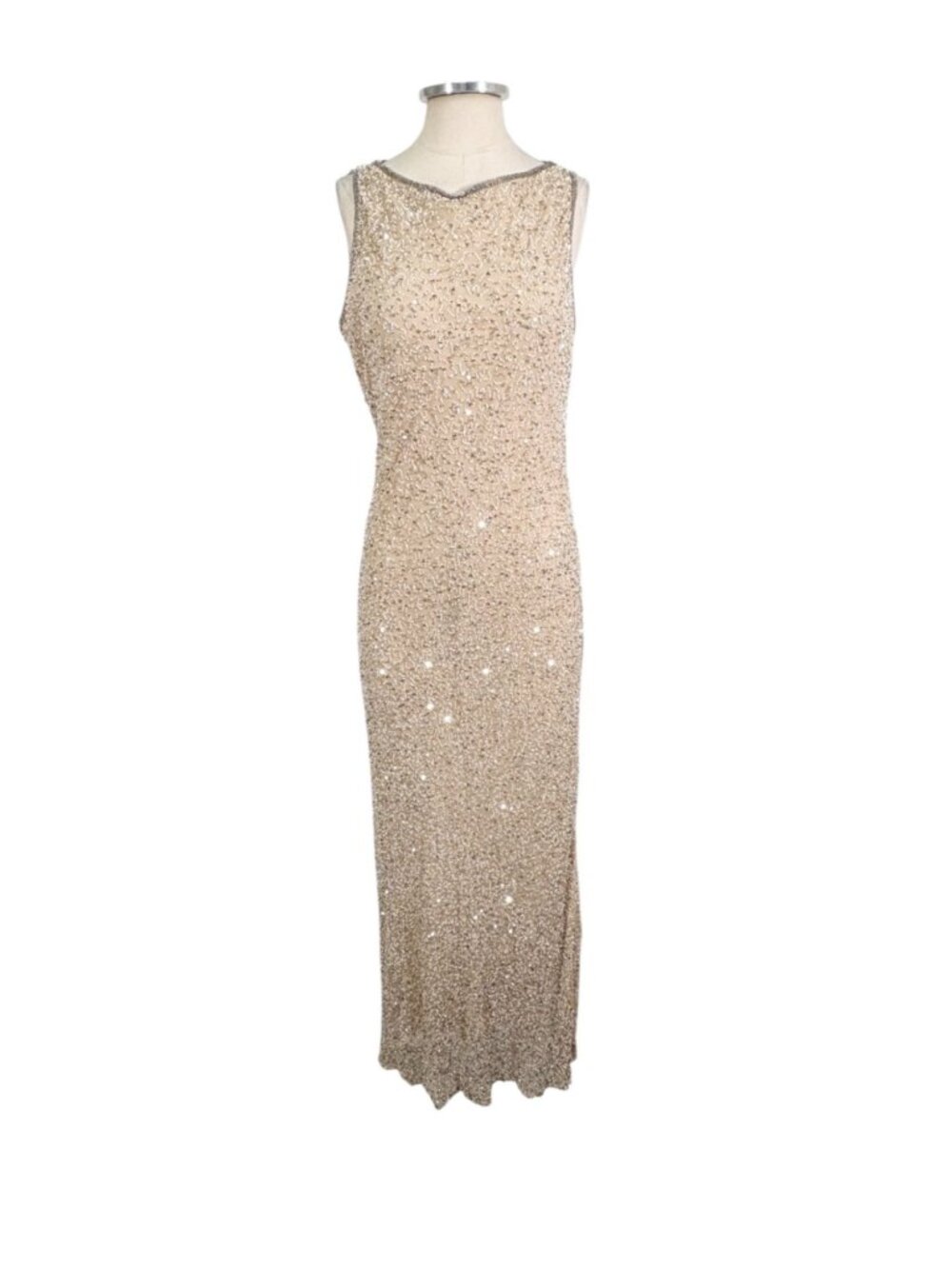 Vintage Stenay Sleeveless Beaded Maxi Gown Size 14 US Large